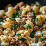Garlic Butter Ground Turkey with Cauliflower Skillet