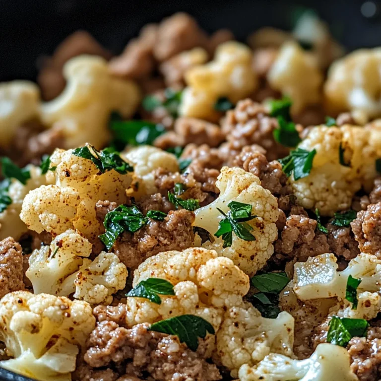 Garlic Butter Ground Turkey with Cauliflower Skillet