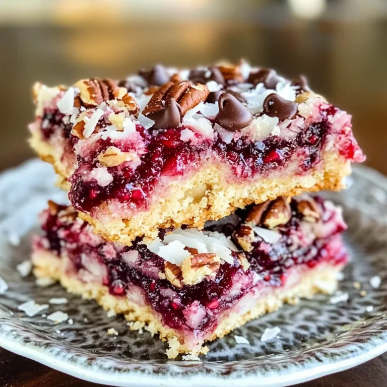Raspberry Coconut Magic Bars