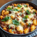 Cheesy Bolognese Gnocchi Bake