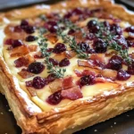 Cranberry Brie Tart with Pancetta & Thyme