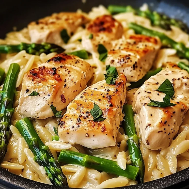 Creamy Parmesan Orzo with Chicken and Asparagus Recipe