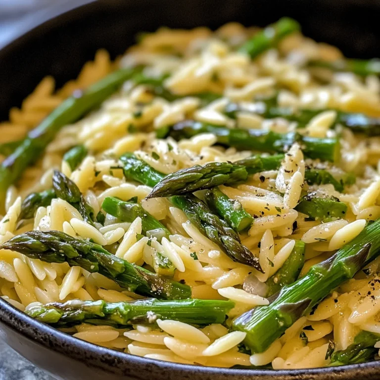 Garlic Butter Asparagus Orzo