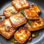 Golden Halloumi with Honey & Thyme