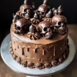 High Altitude Ginger Chocolate Skull Cake for Halloween
