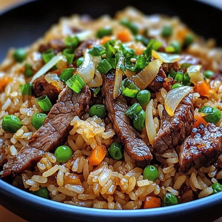 Savory Onion Beef Fried Rice