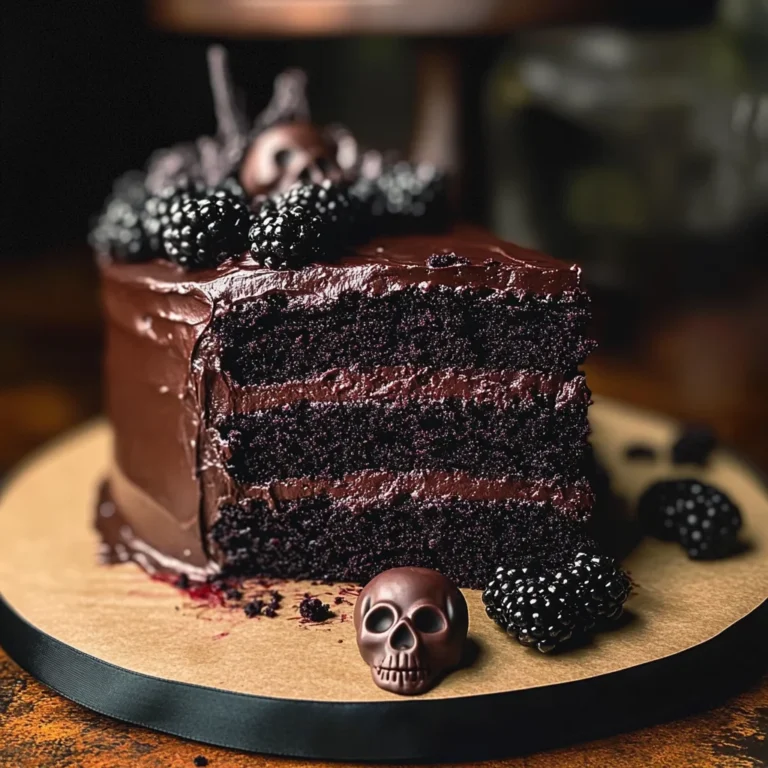 Spooky Black Velvet Halloween Cake