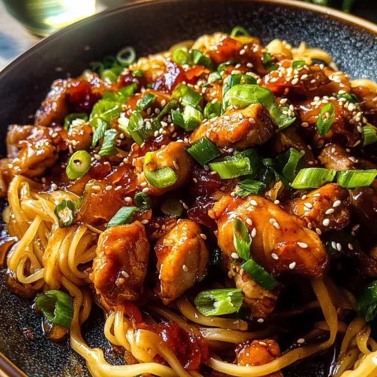 Sticky Garlic Chicken Noodles