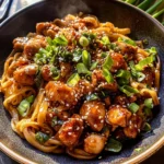 Sticky Garlic Chicken Noodles