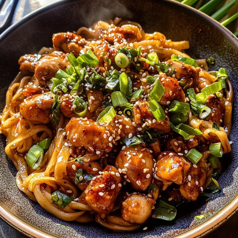 Sticky Garlic Chicken Noodles