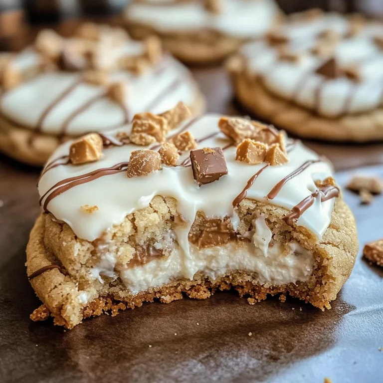 White Chocolate Reese’s Cheesecake Cookies