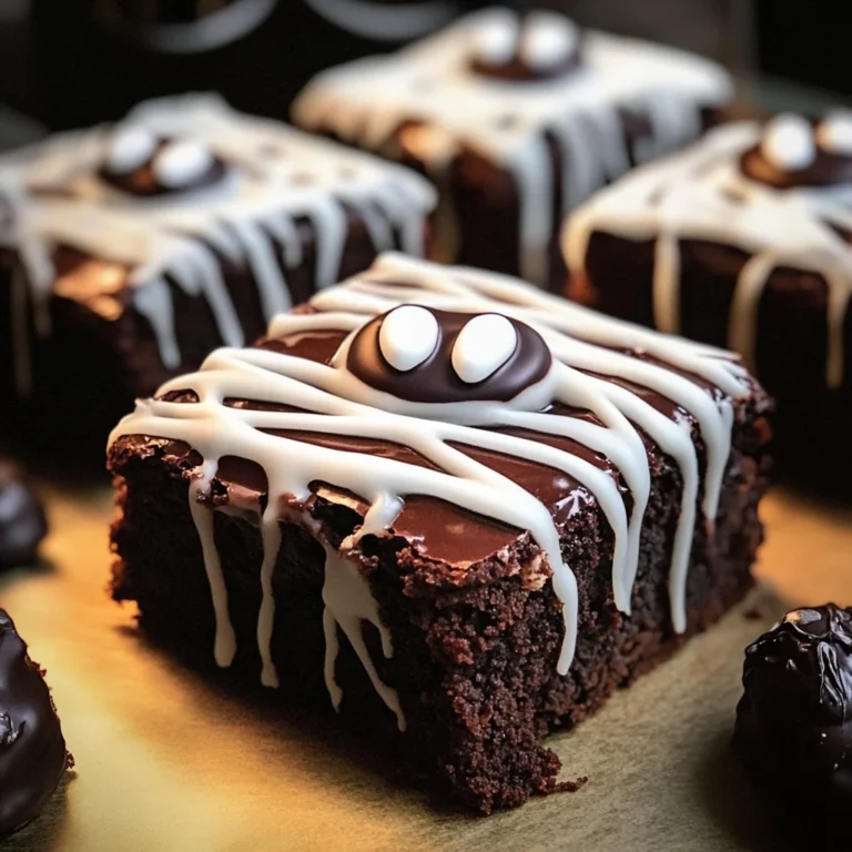 spooky mummy brownies