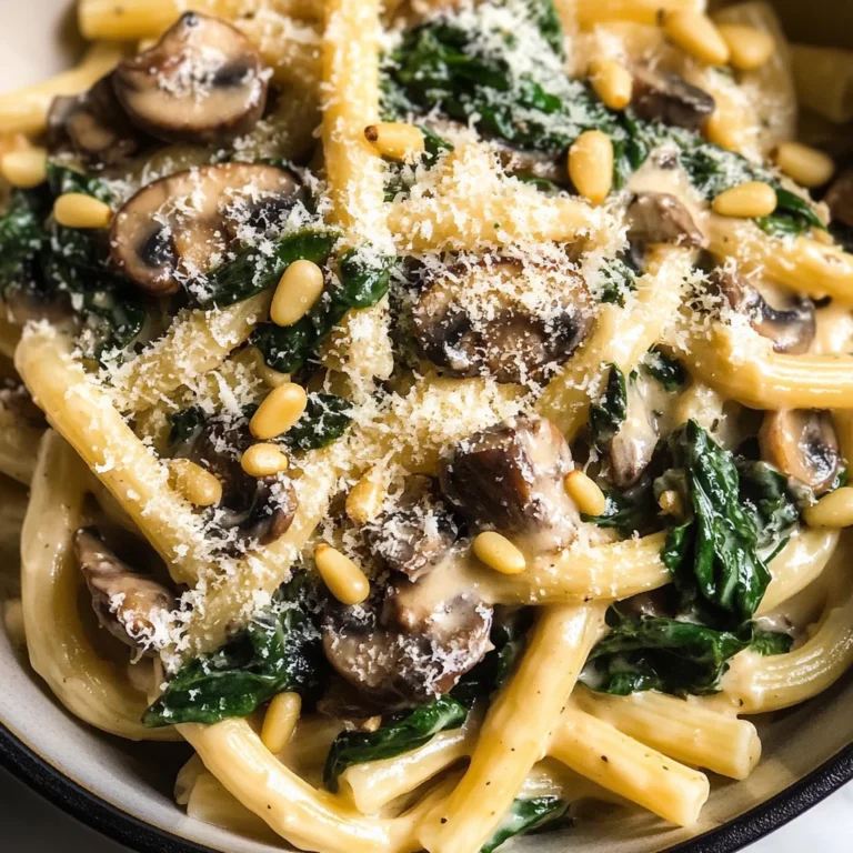 Creamy Mushroom And Spinach Pasta
