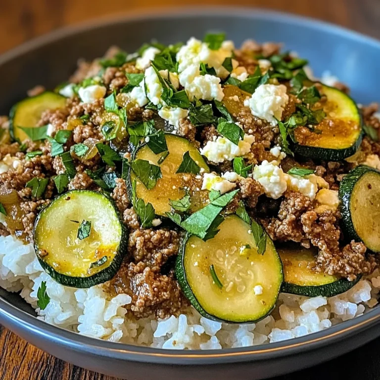 Greek-Style Beef and Zucchini Rice Bowl