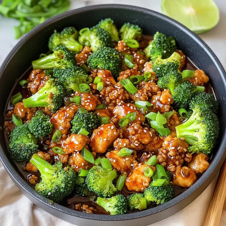 Honey Sriracha Ground Chicken and Broccoli