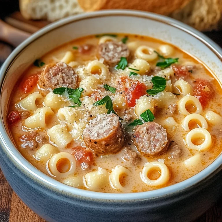 Parmesan Italian Sausage Ditalini Soup