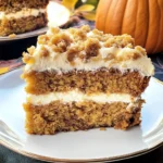 Pumpkin Cake with Cream Cheese and Streusel Topping