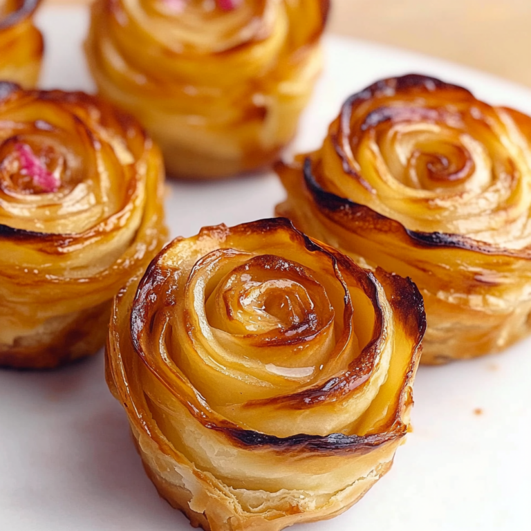 Irresistible Baked Apple Roses With Puff Pastry Recipe