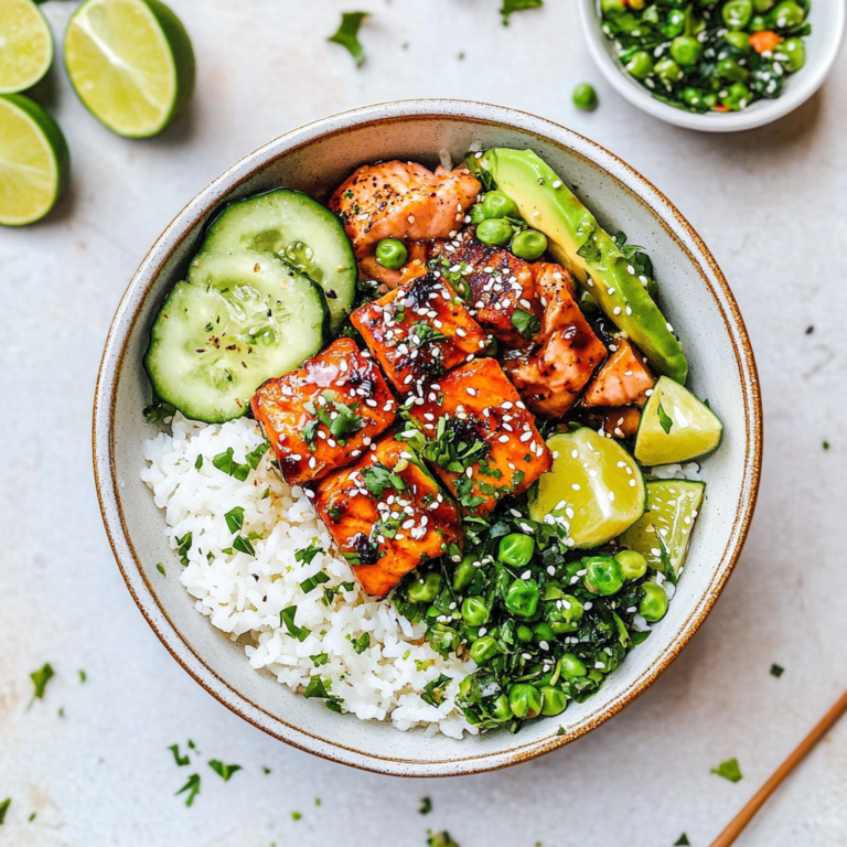 Delicious Crispy Salmon and Rice Bowl Ready in 20 Minutes
