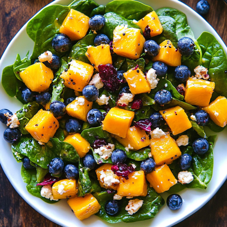 Refreshing Mango Salad with Spinach & Blueberries Recipe