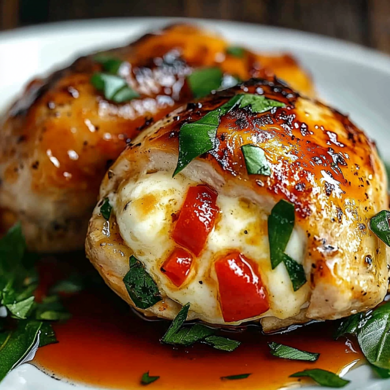 Irresistible Roasted Red Pepper Mozzarella Stuffed Chicken