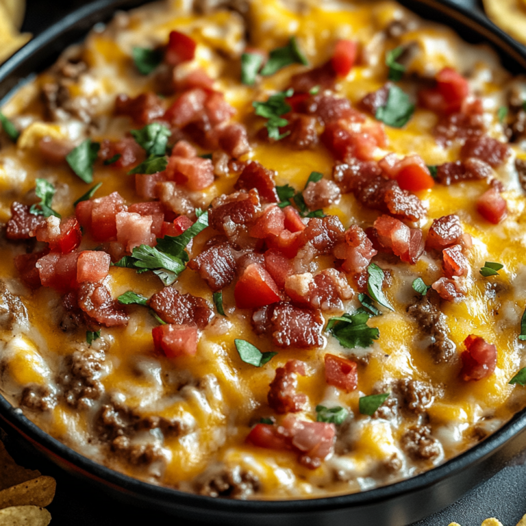 Irresistible Sizzling Bacon Cheeseburger Queso Dip Recipe
