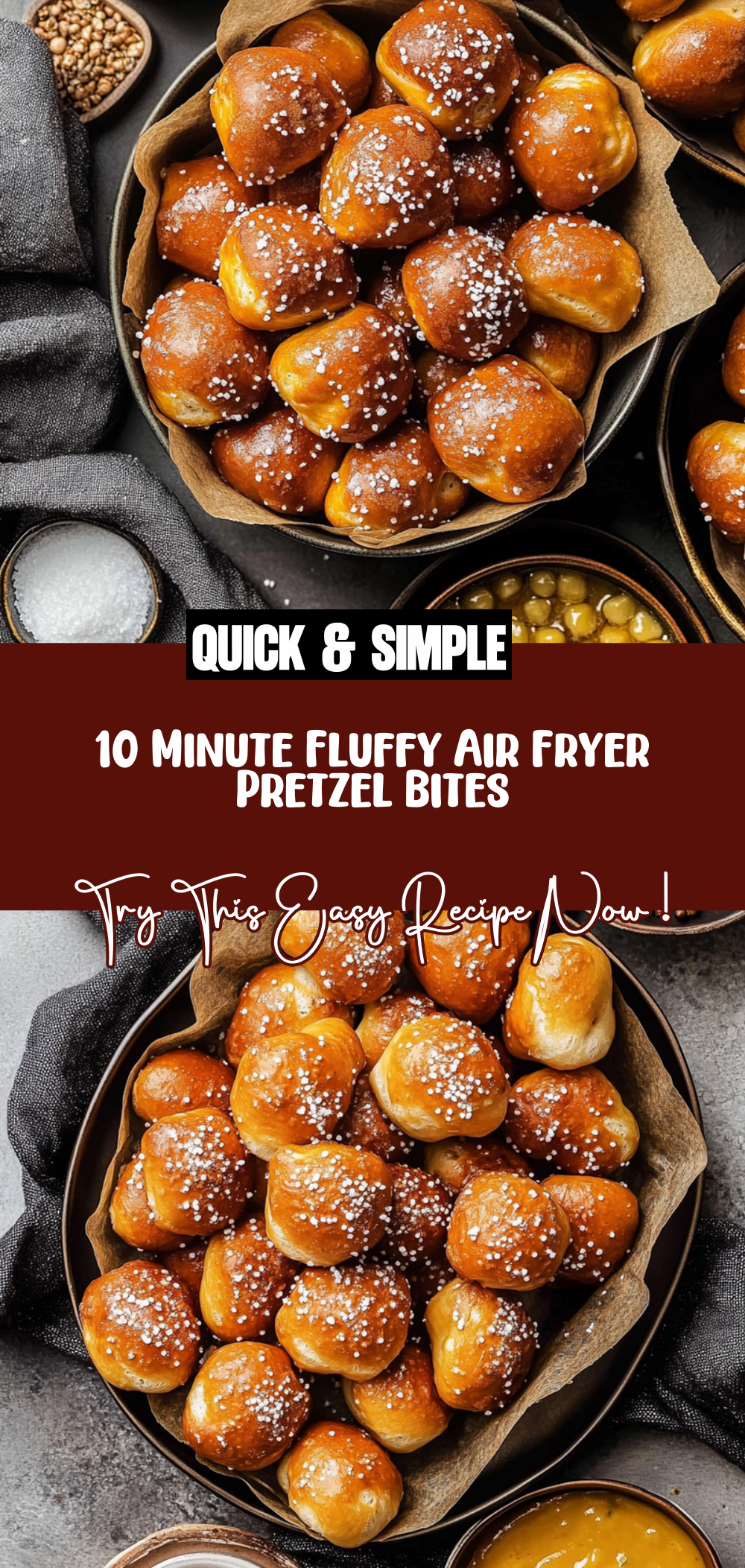 10 Minute Fluffy Air Fryer Pretzel Bites