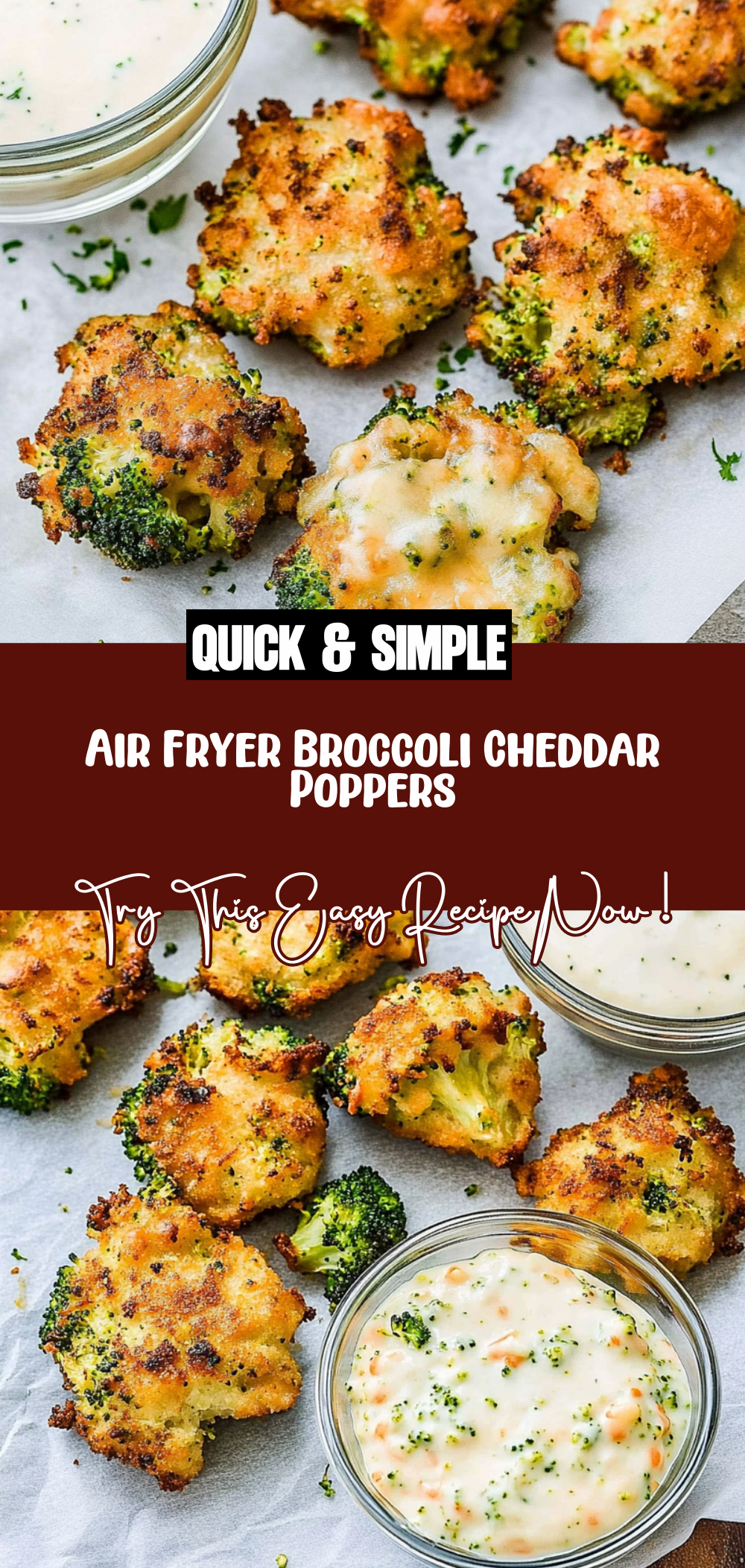 Air Fryer Broccoli Cheddar Poppers