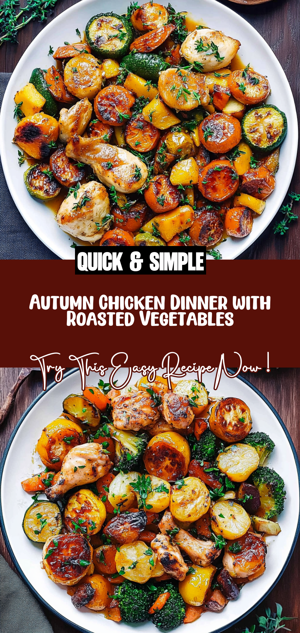 Autumn Chicken Dinner with Roasted Vegetables