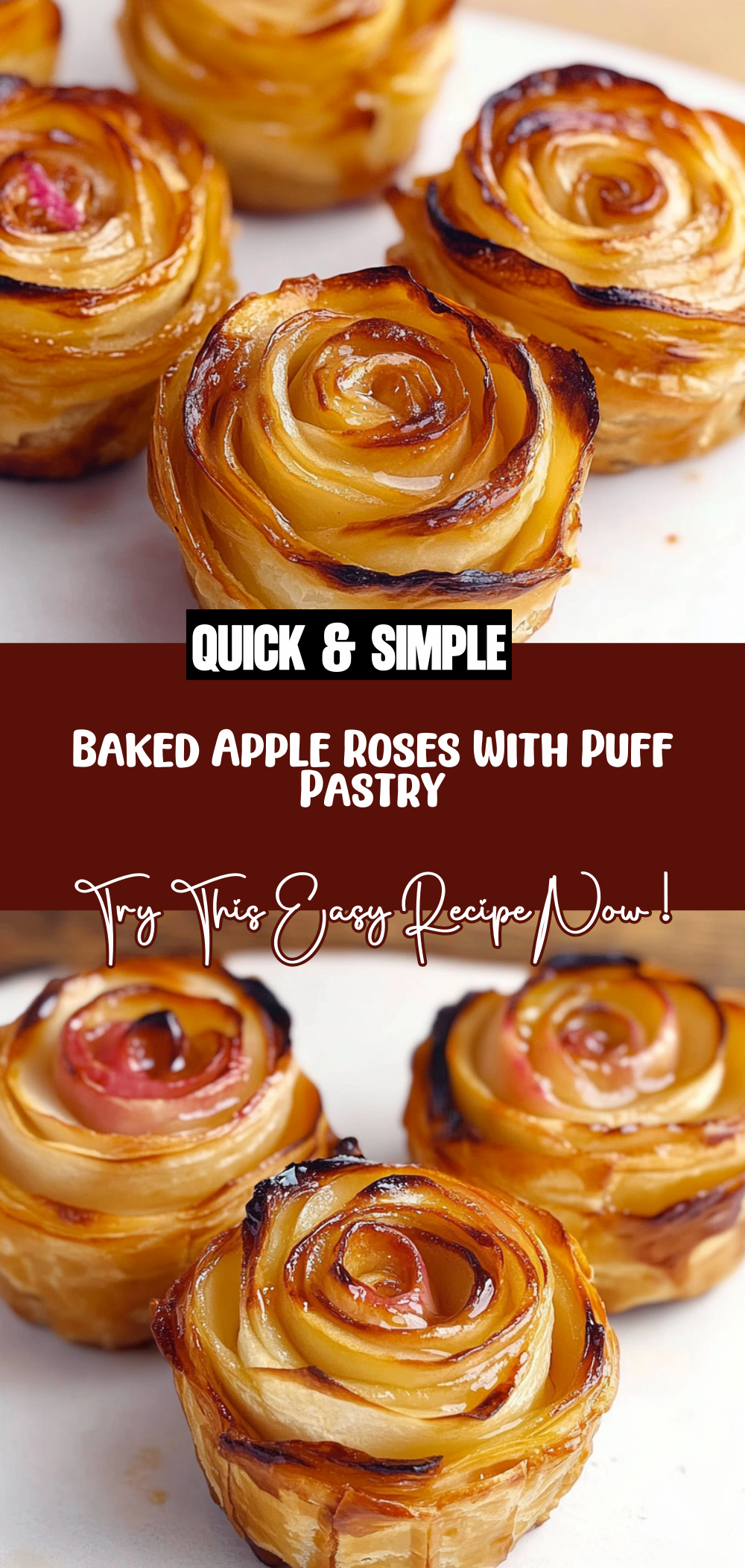 Baked Apple Roses With Puff Pastry
