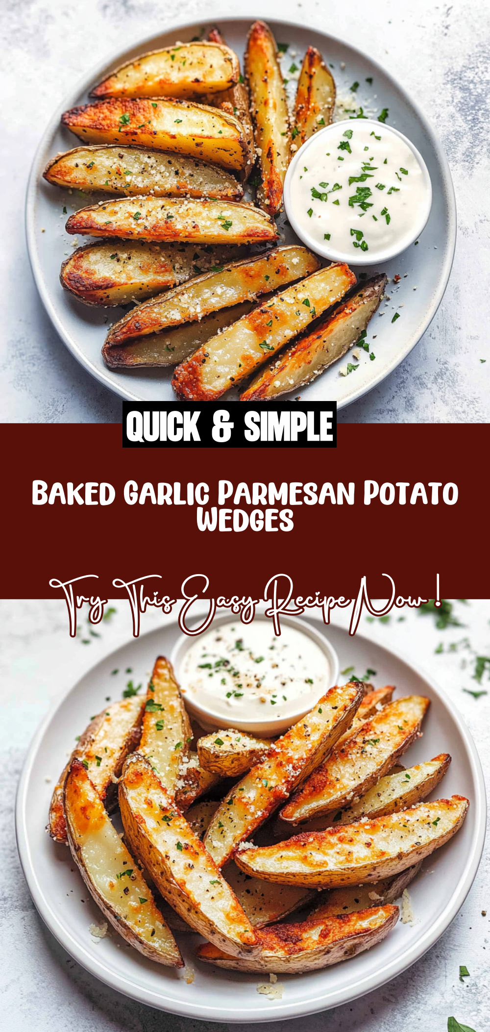 Baked Garlic Parmesan Potato Wedges