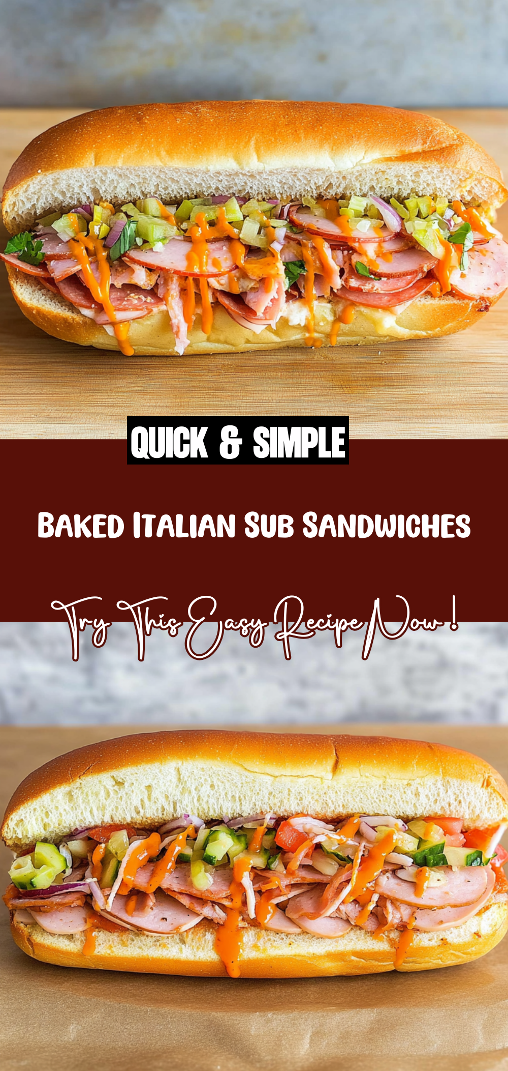 Baked Italian Sub Sandwiches