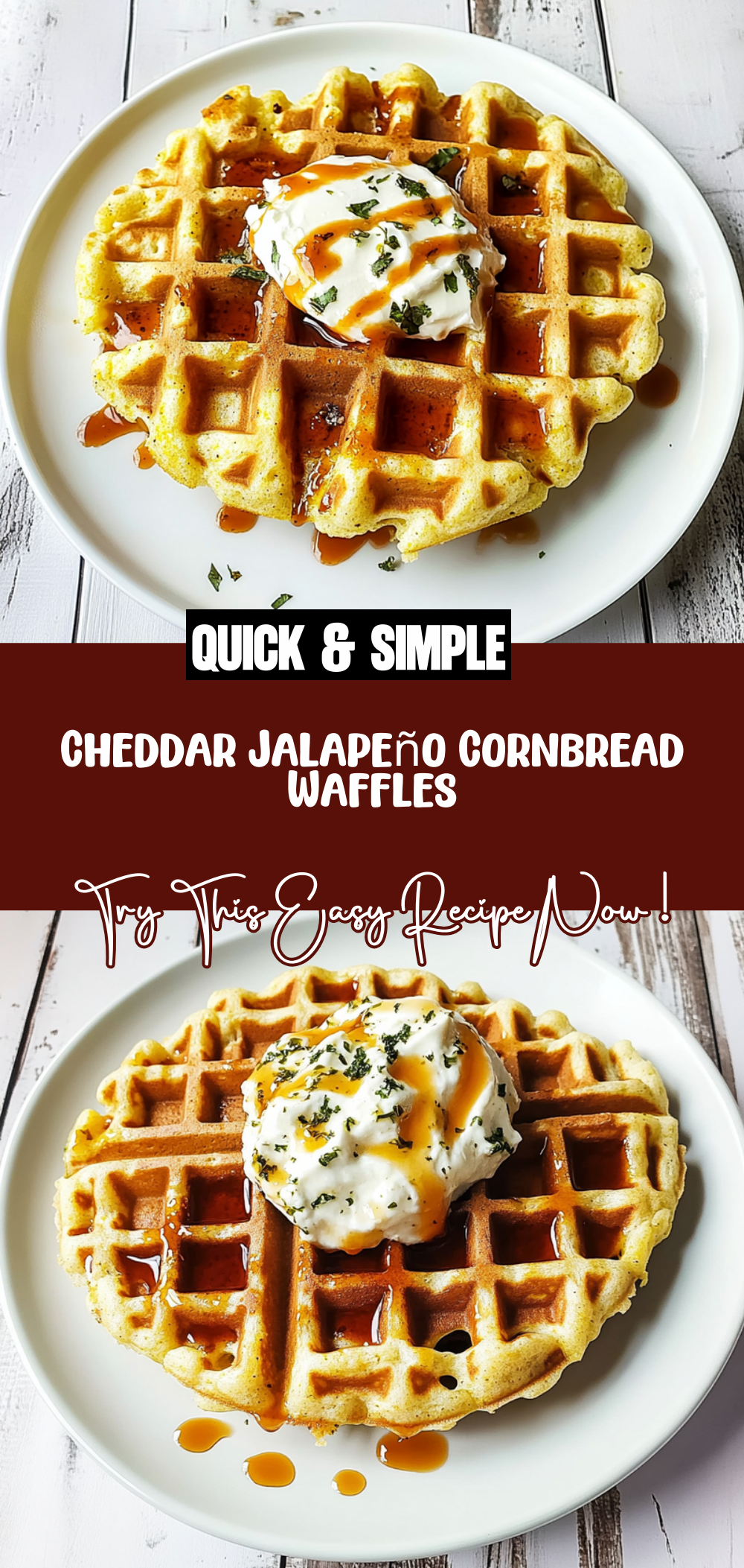 Cheddar Jalapeño Cornbread Waffles
