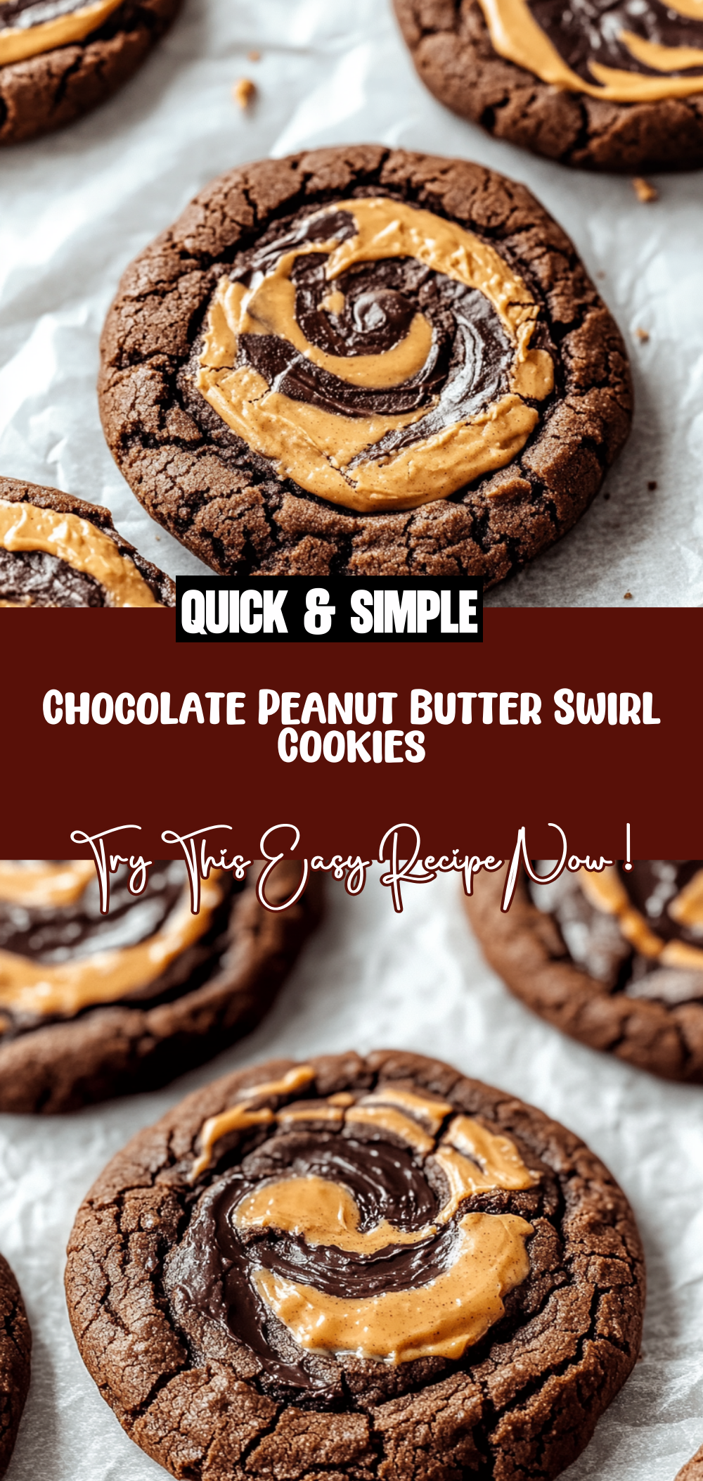 Chocolate Peanut Butter Swirl Cookies