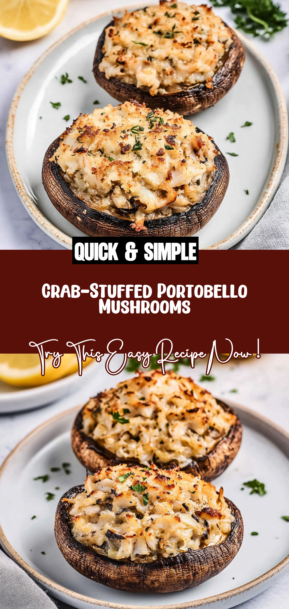 Crab-Stuffed Portobello Mushrooms