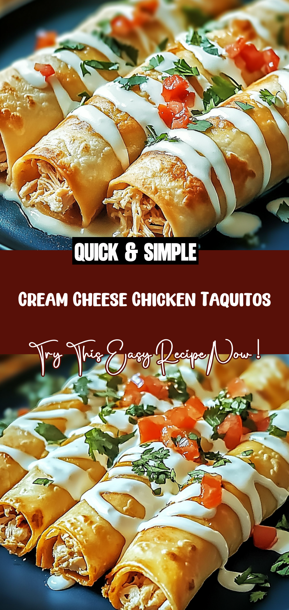 Cream Cheese Chicken Taquitos