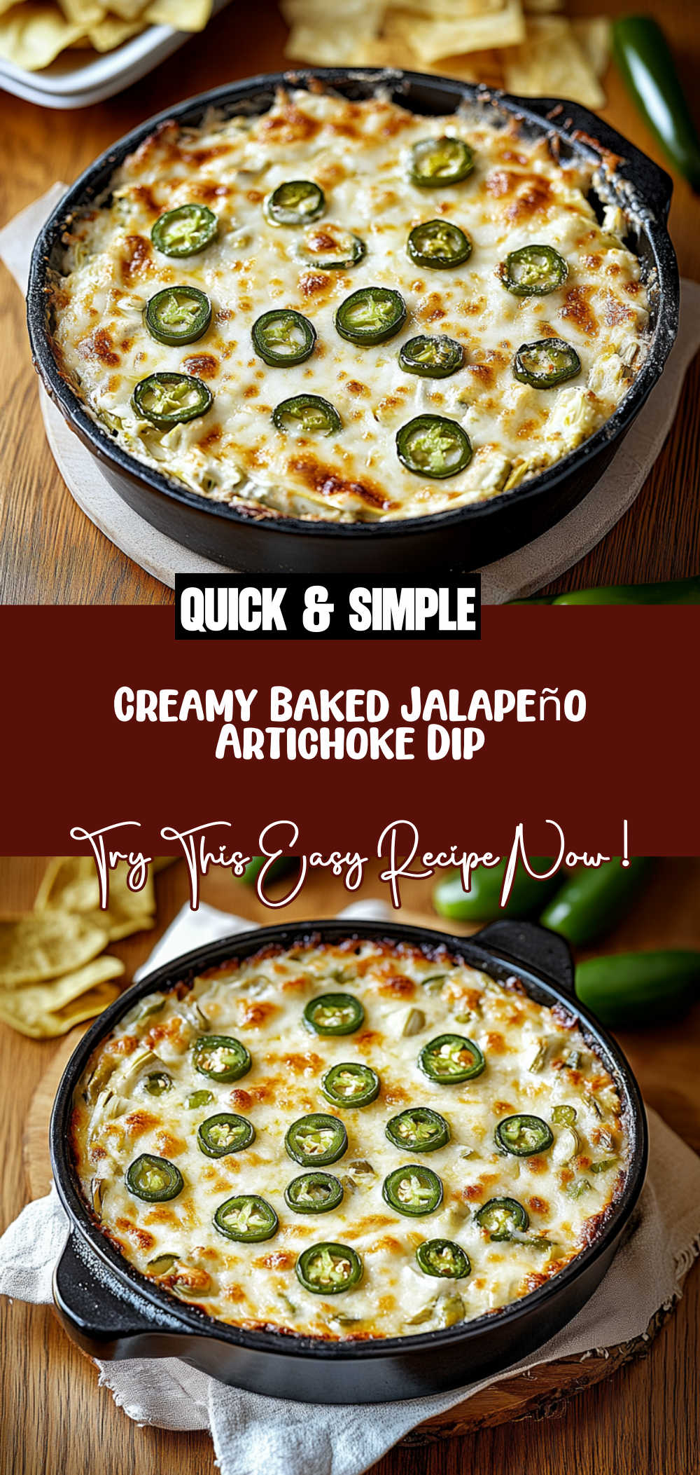 Creamy Baked Jalapeño Artichoke Dip