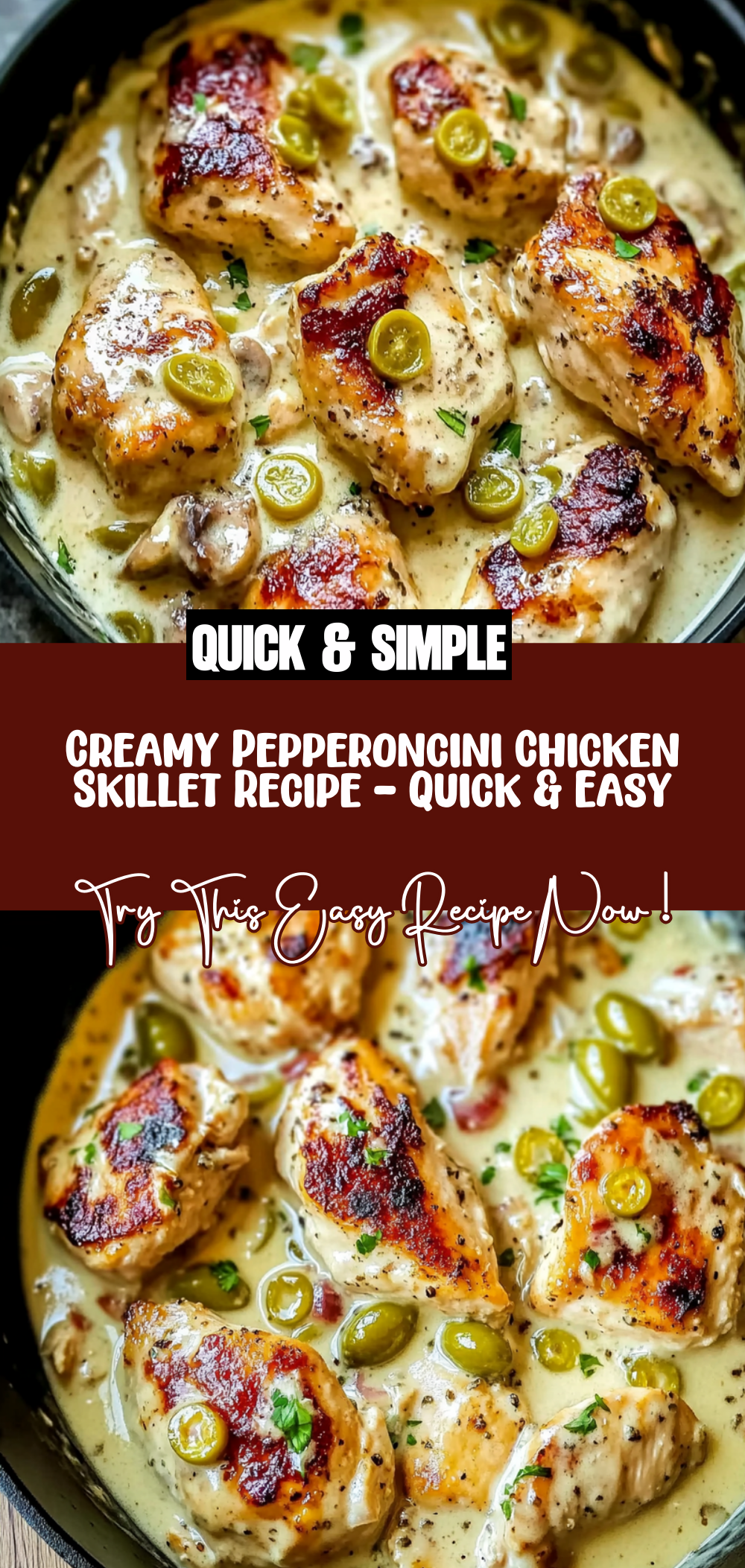 Creamy Pepperoncini Chicken Skillet Recipe - Quick & Easy