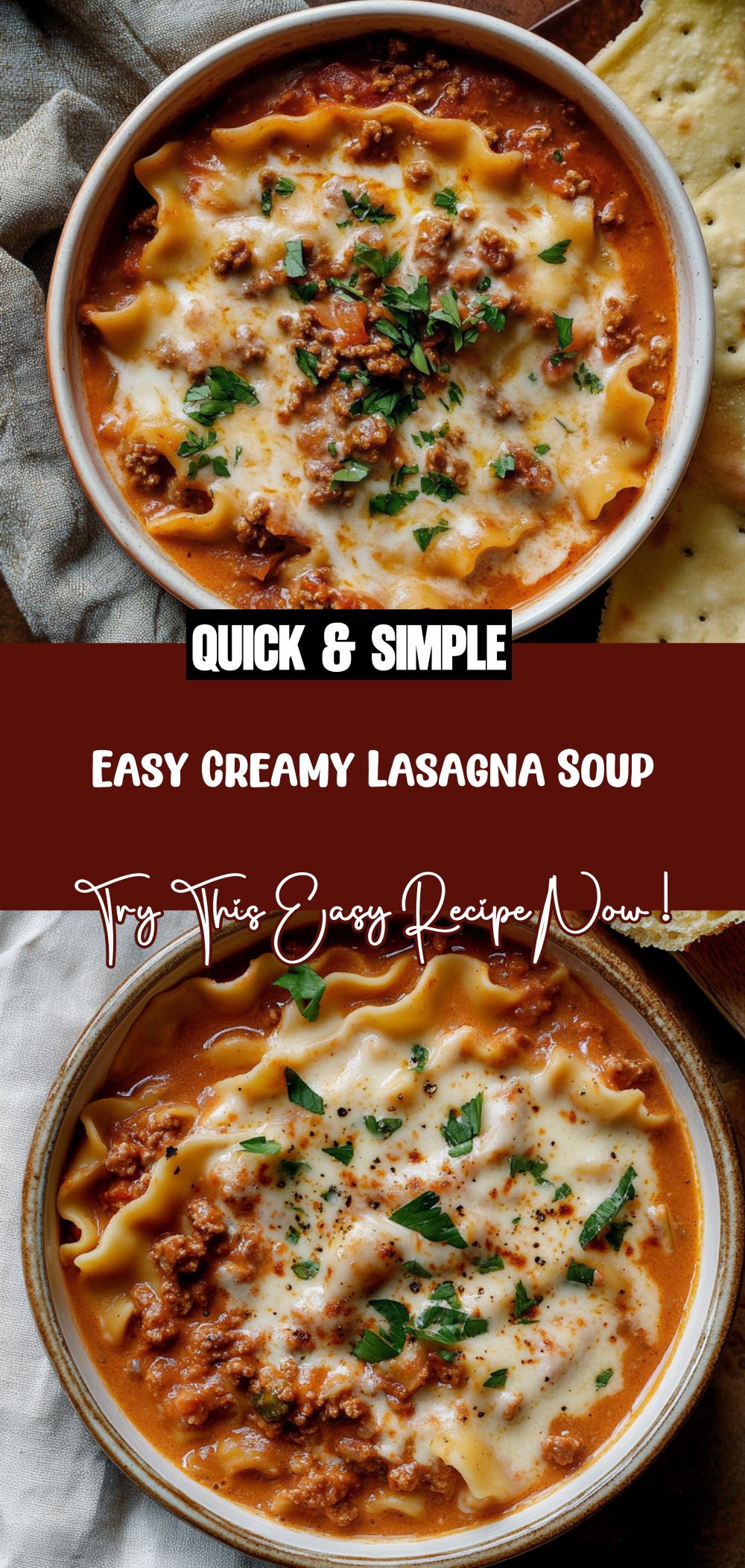 Easy Creamy Lasagna Soup