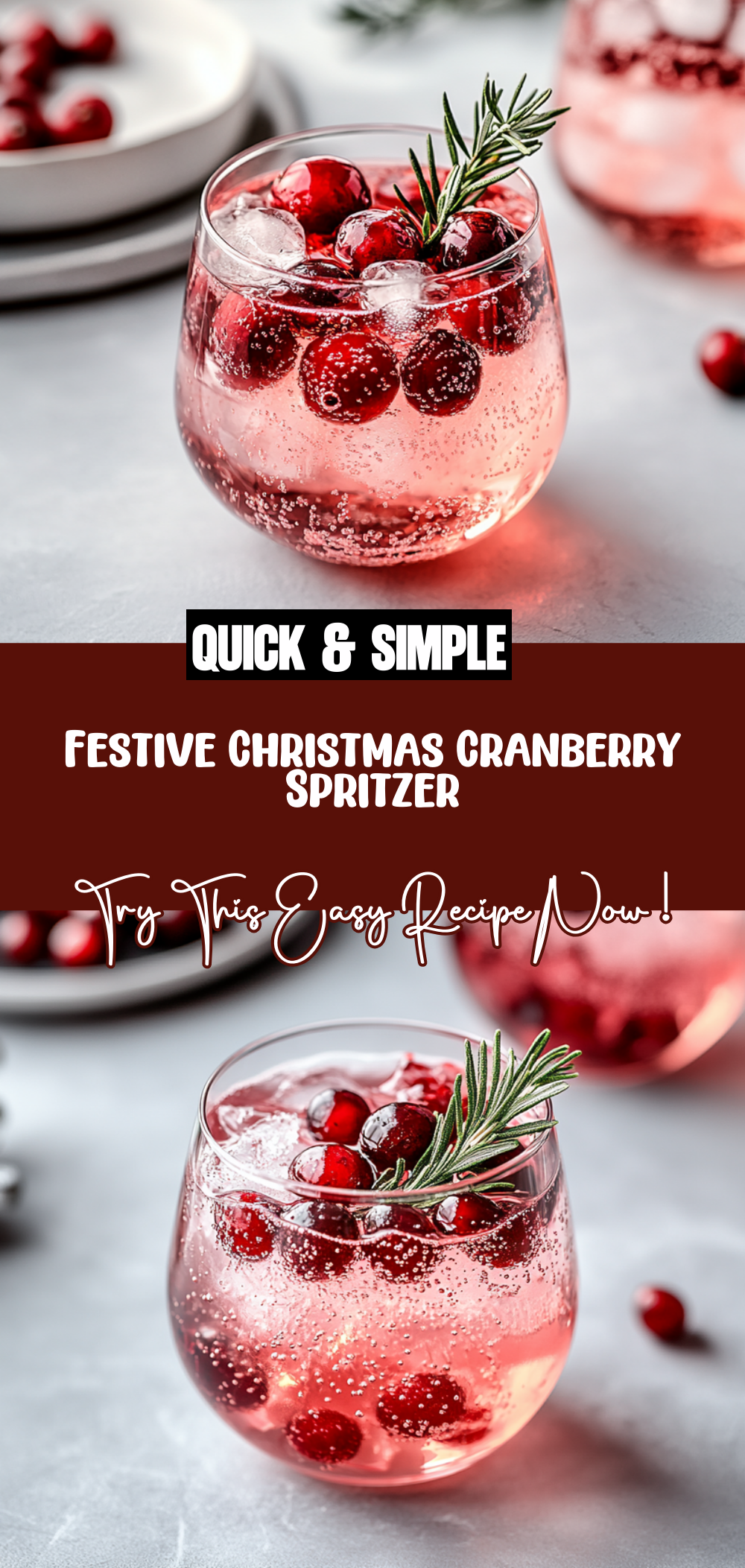 Festive Christmas Cranberry Spritzer