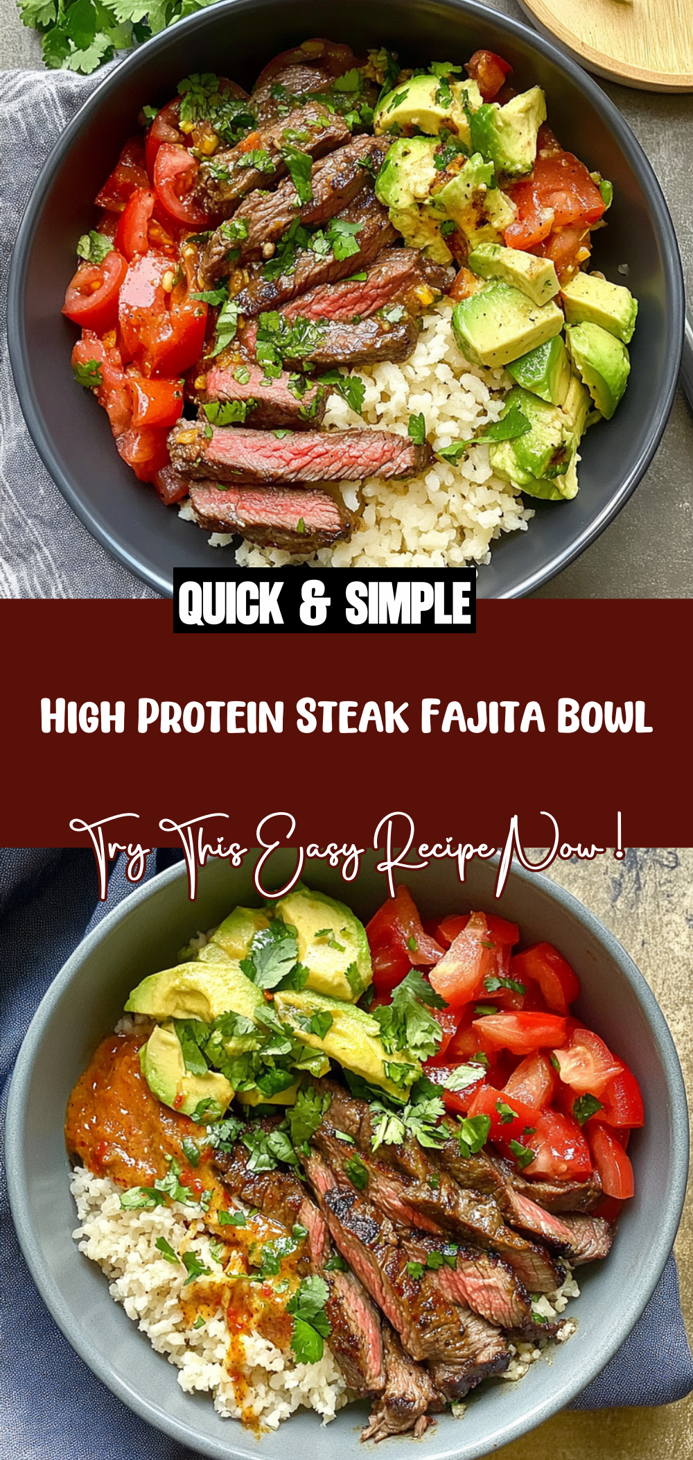 High Protein Steak Fajita Bowl