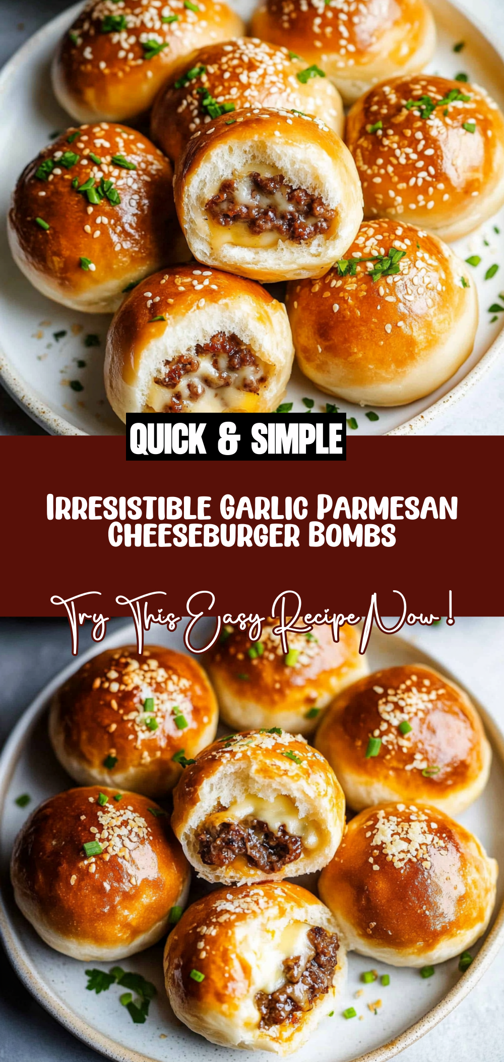 Irresistible Garlic Parmesan Cheeseburger Bombs