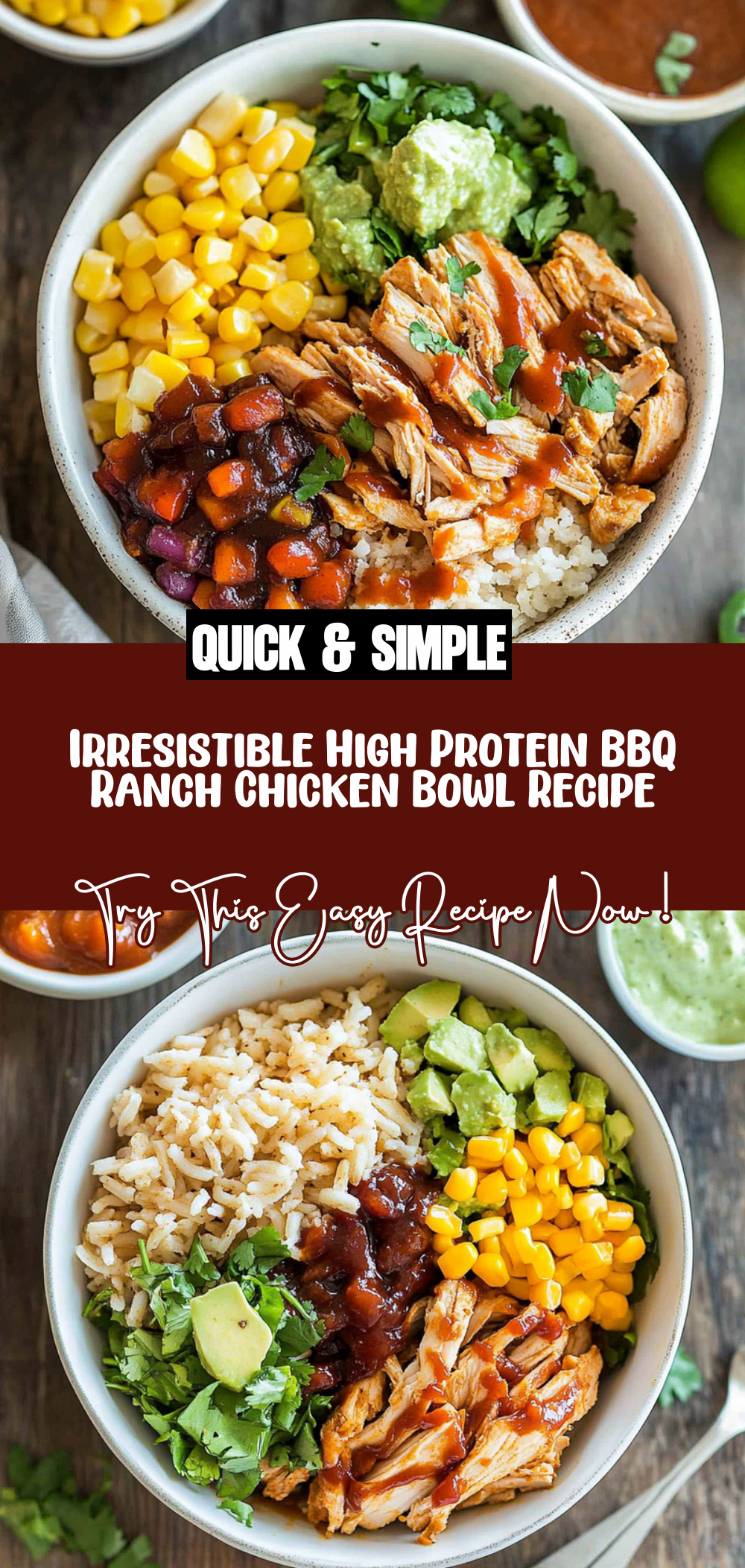 Irresistible High Protein BBQ Ranch Chicken Bowl Recipe