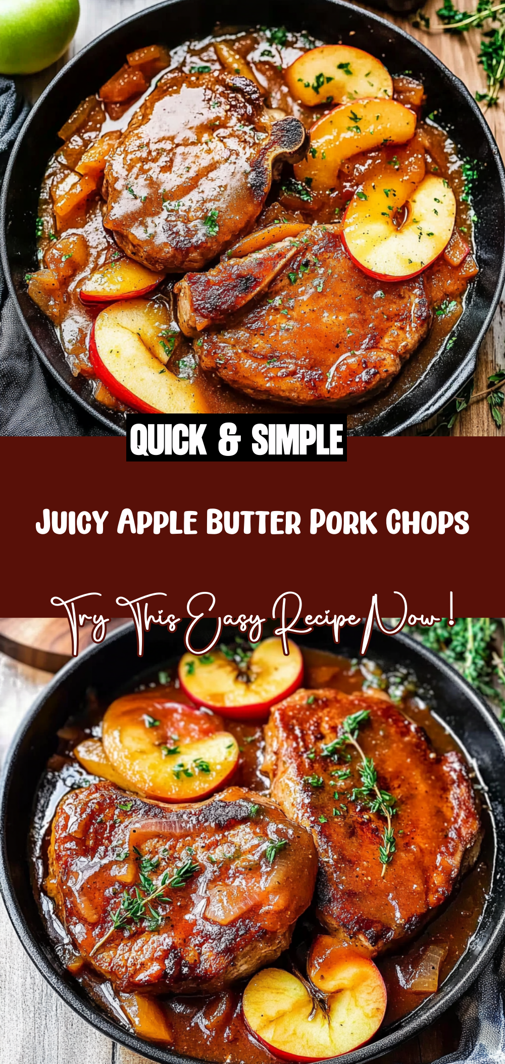 Juicy Apple Butter Pork Chops