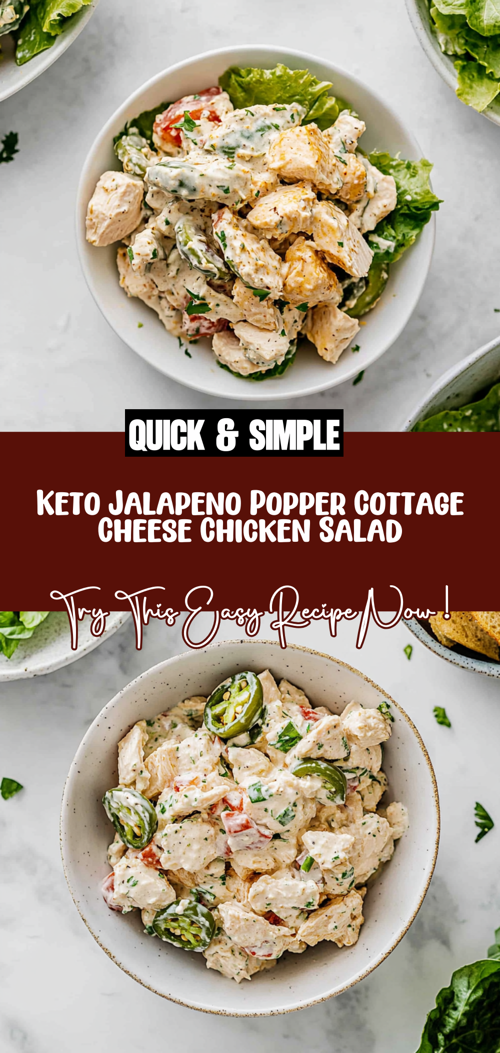 Keto Jalapeno Popper Cottage Cheese Chicken Salad