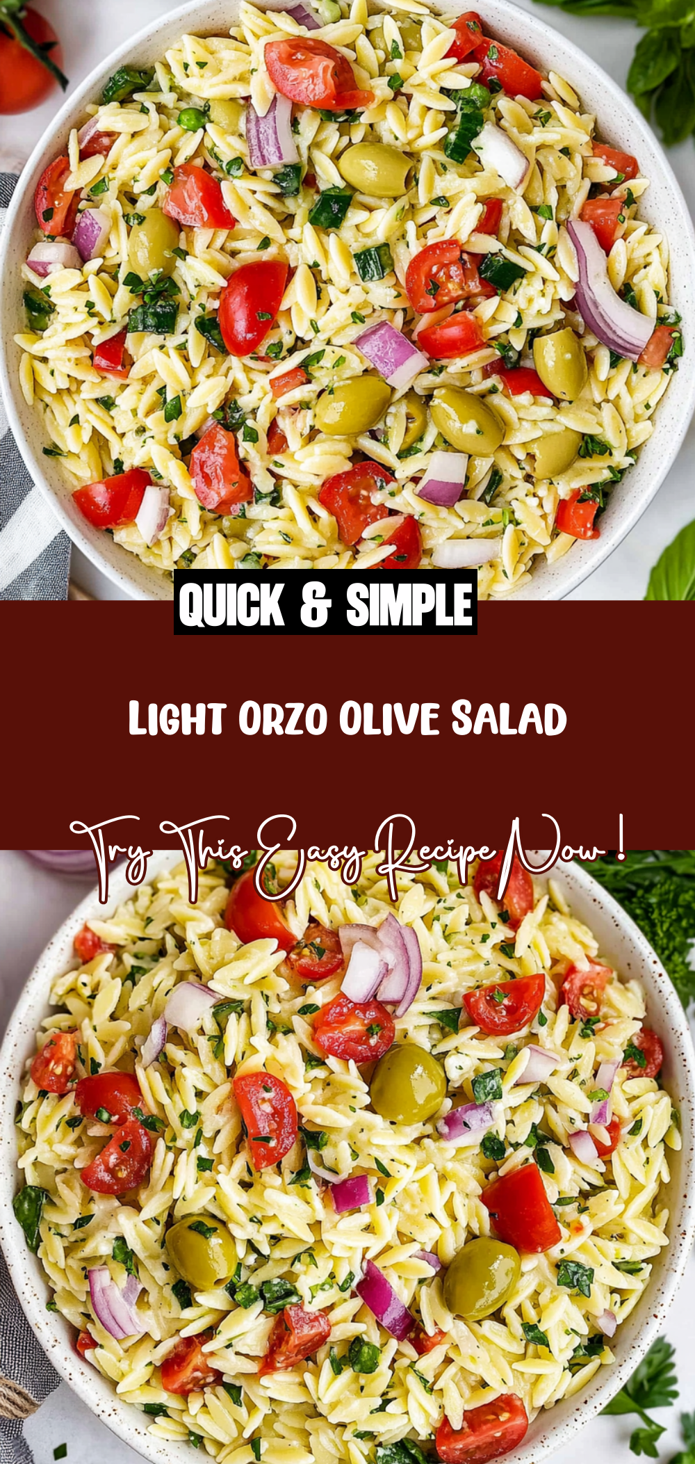 Light Orzo Olive Salad