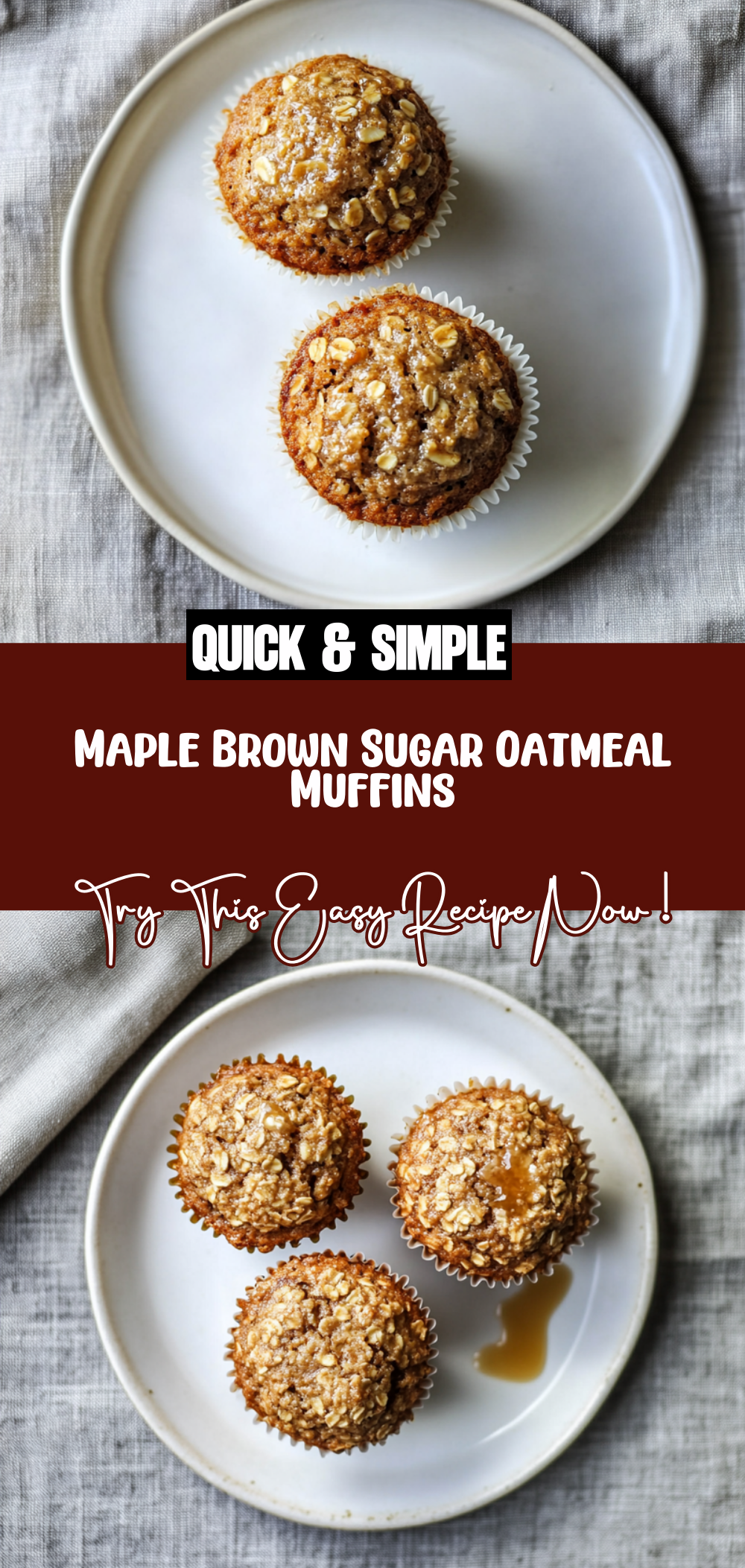 Maple Brown Sugar Oatmeal Muffins