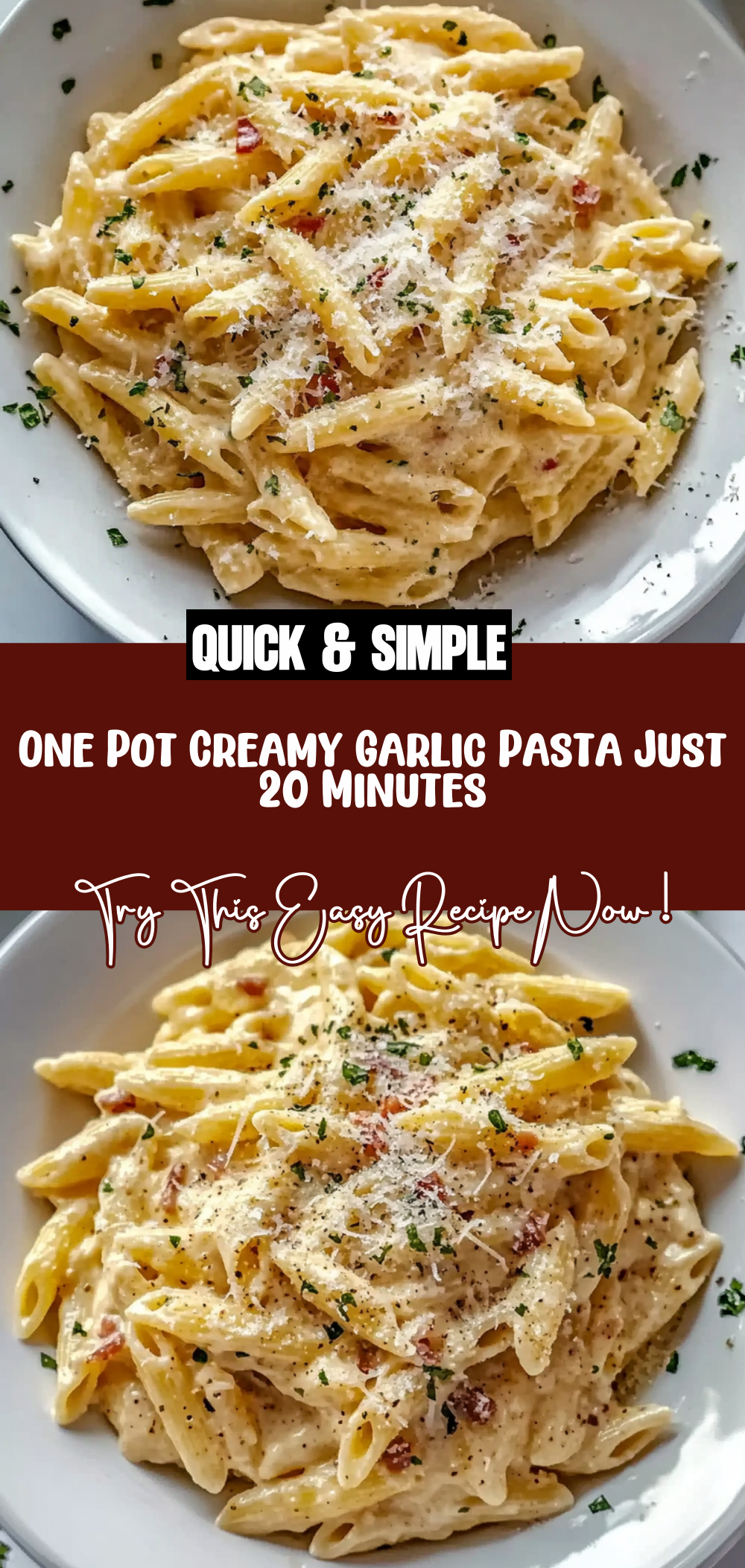 One Pot Creamy Garlic Pasta (Just 20 Minutes!)