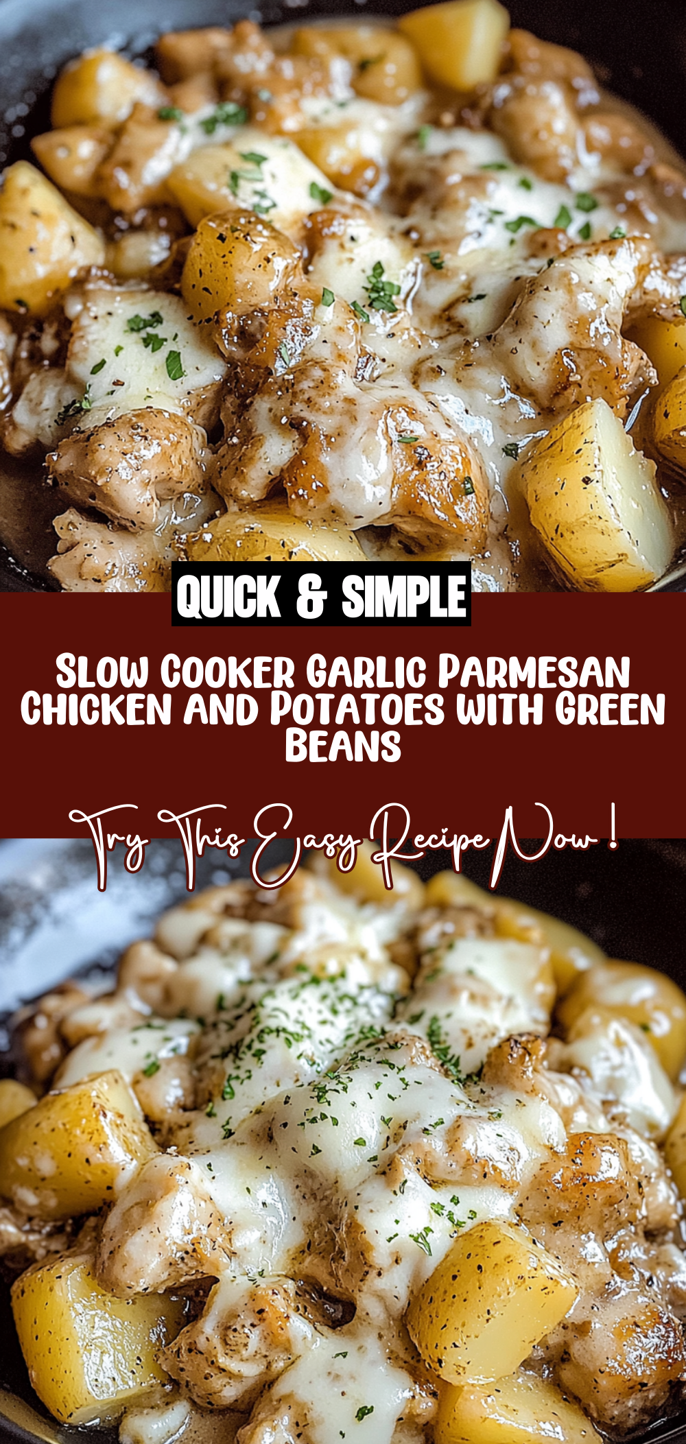 Slow Cooker Garlic Parmesan Chicken and Potatoes