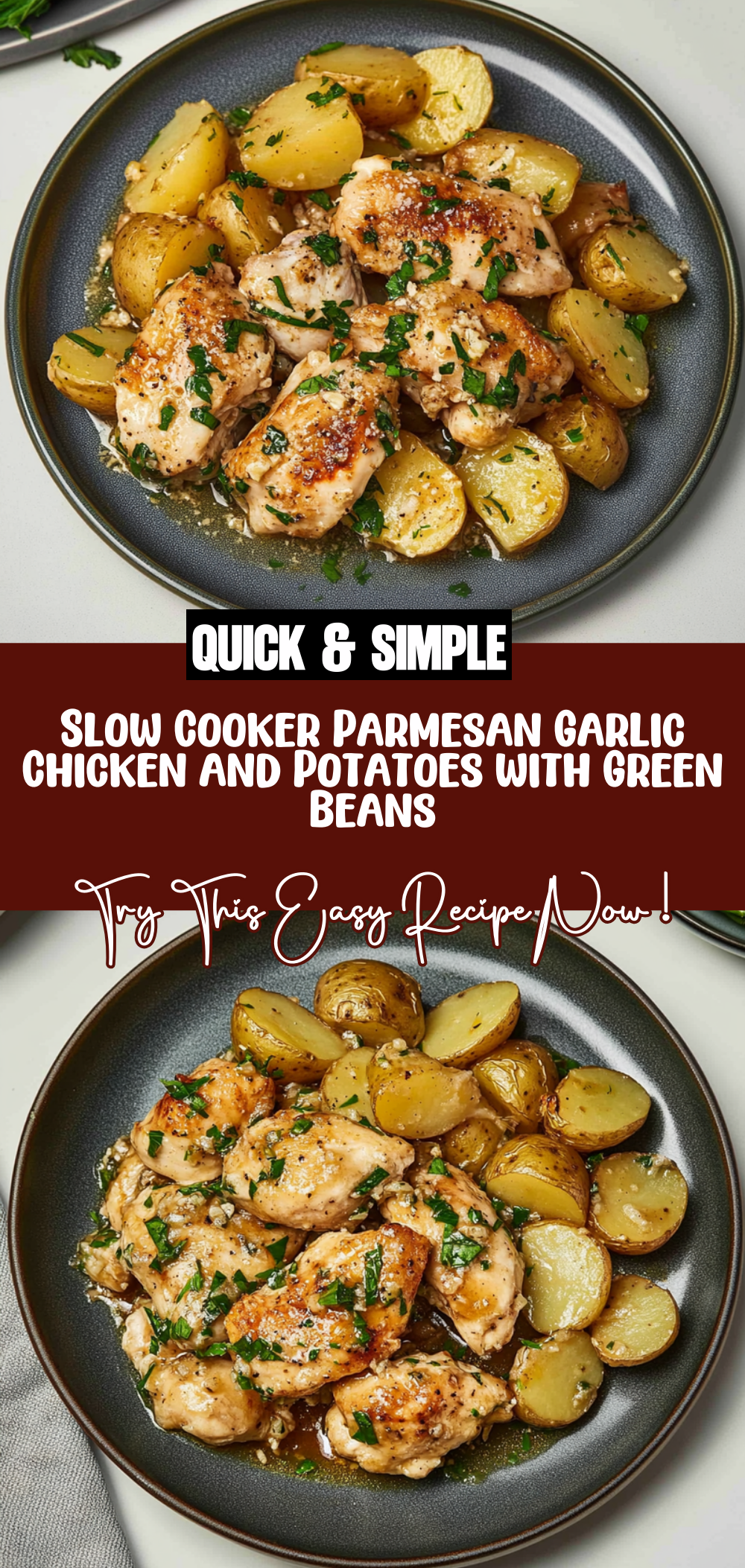Slow Cooker Parmesan Garlic Chicken and Potatoes